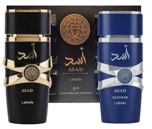Arabic Fragrance LATTAFA ASAD 3.4 EDP UNISEX + 3.4 ASAD ZANZIBAR 5TH ANNIVERSARY